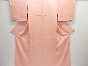 寿光織　花丸紋織り出し色無地着物